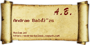Andrae Balázs névjegykártya
